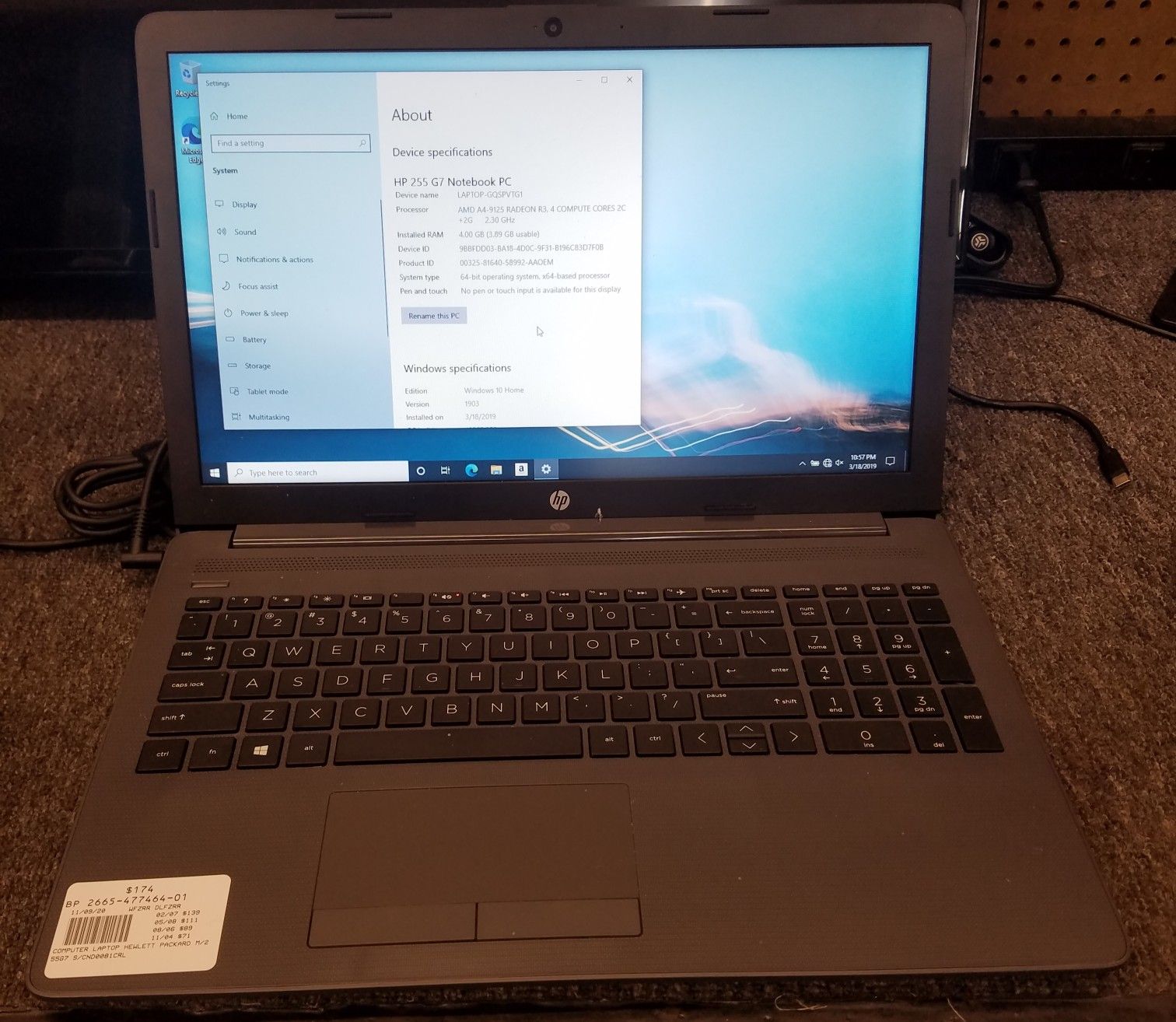 HP 255 G7 notebook laptop