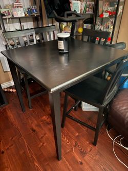 Black Square Table and Chairs