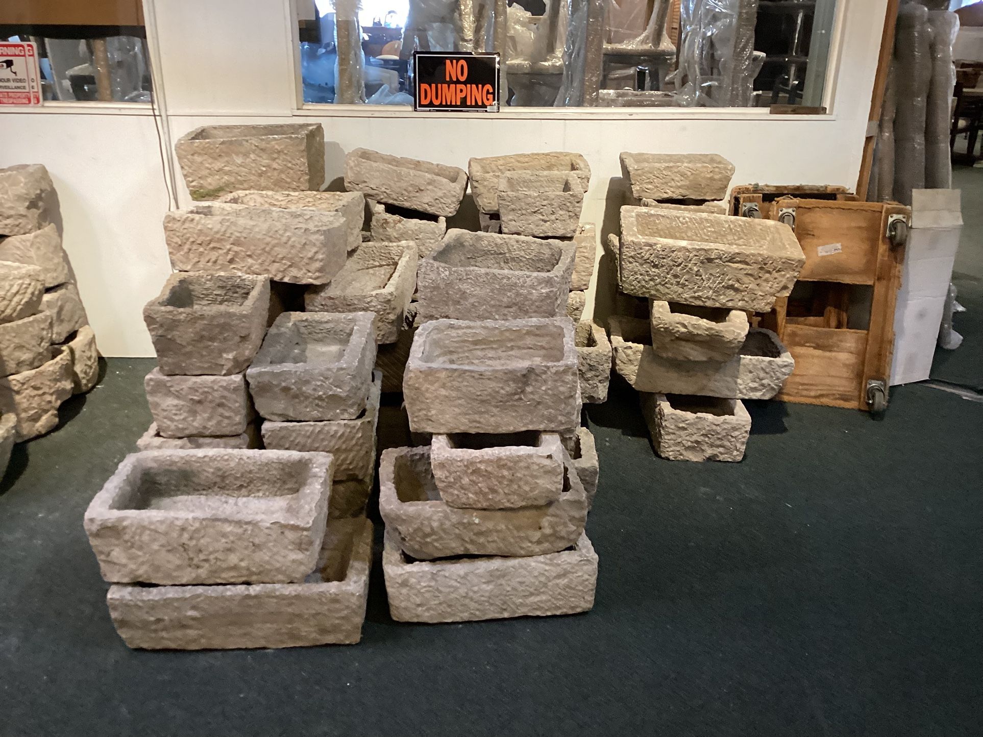 Small Limestone Stone Sinks 14" ~ 16" SKU 4JGTYC