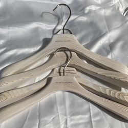 Brunello Cucinelli White Wooden Clothes Hanger w/ Silver Metal Hook