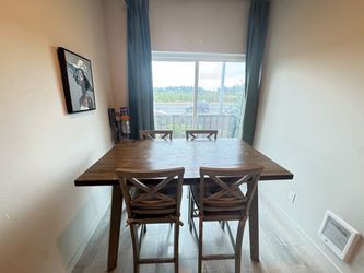 Solid Wood Dining Table + 4 X-Back