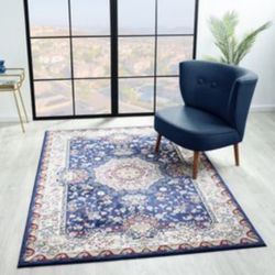8’x10 Silk Effect High End Persian Design Blue  Rug 