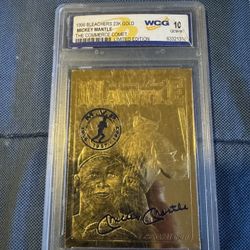 1996 BLEACHERS 23K GOLD MICKEY MANTLE THE COMMERCE COMET LIMITED EDITION