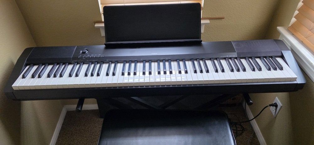 Casio CDP 120 88 Key Digital Piano Keyboard; STAND and BENCH INCLUDED