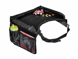 2 Star Kids snack & play travel tray with mesh pockets, cup holder, & reinforced sides