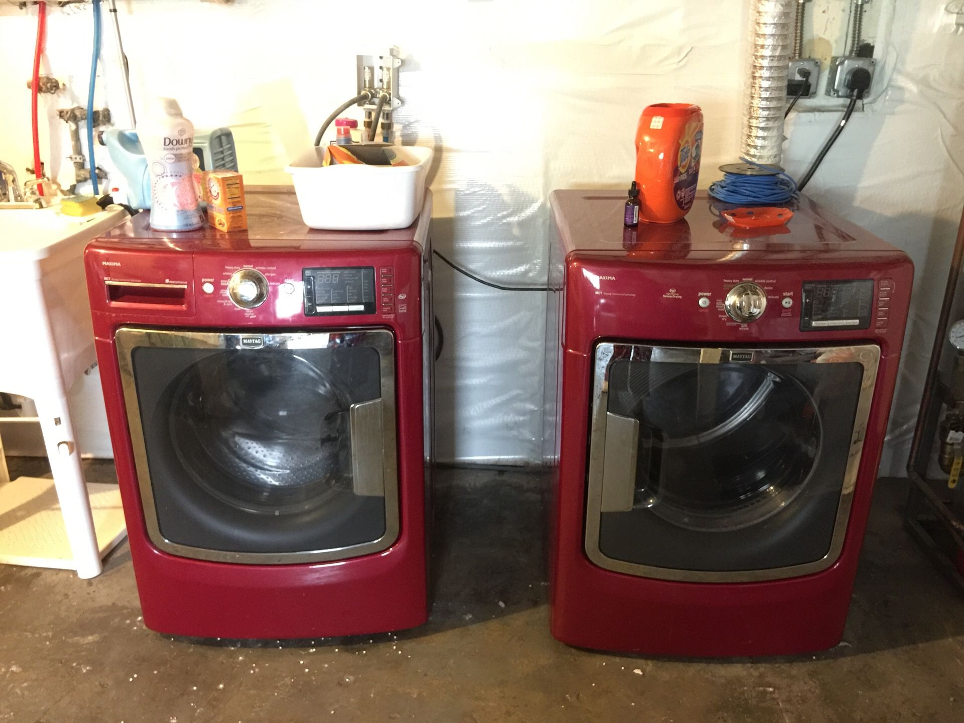 Maytag Front Load Washer and Dryer - Red