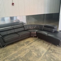 Dark Brown Sectional Italian Leather 🤗🚚