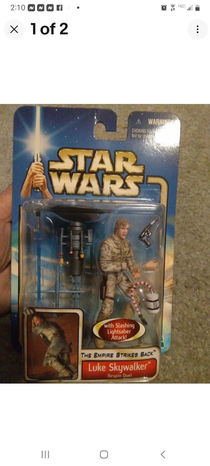 Star Wars The Empire Strikes Back Luke Skywalker Bespin Duel 2002 Hasbro