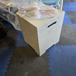 Outdoor Hideaway Tank Table for Gas Fire Pits, Hides Standard 20lb 16-inch Propane Tank Cover w Side Handles