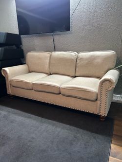 Beige Tufted Sofa