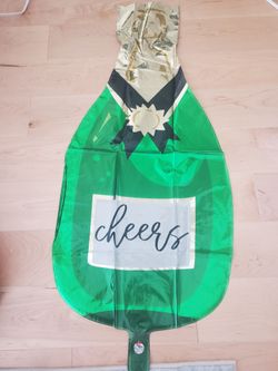 1 Free Cheers Champagne Bottle Foil Balloon