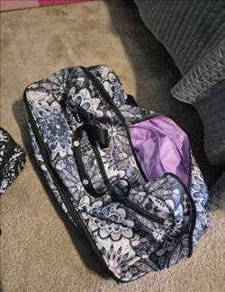 Vera Bradley purple Mimosa Medallion rolling duffel/ luggage bag