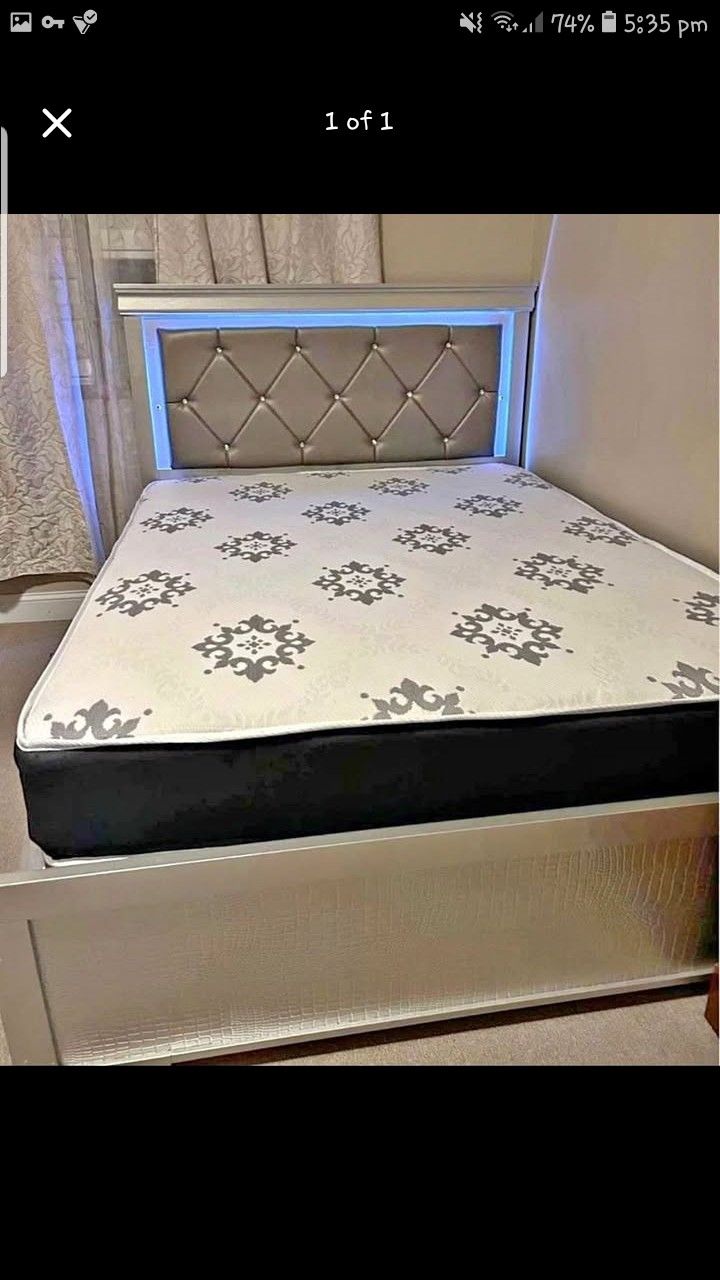 Brand New Led Light Bed With Orthopaedic Mattress Are Available With Free Delivery And Cash On Delivery