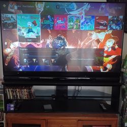 73"MITSUBISHI 1080P DIGITAL LASER PROJECTION TV WITH MATCHING STAND AND ROKU STREAMING STICK $300 FINAL PRICE 