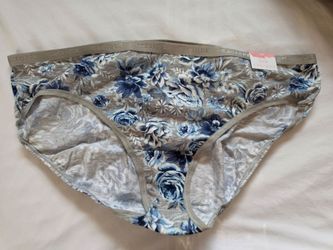 Pair of Cacique by Lane Bryant Cotton Brief Panties Size 14/16 NWT Blue Floral