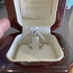 Wedding Ring! .97 CT Princess Cut W/peekaboo Diamond