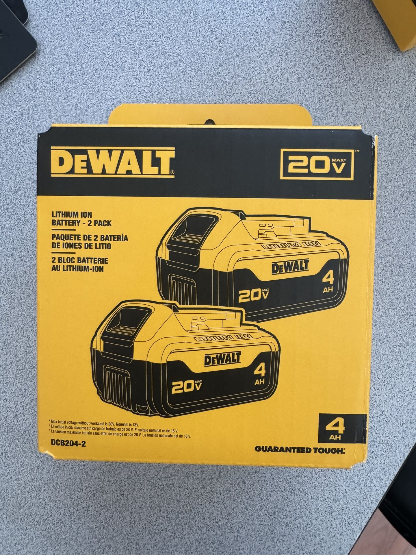 Dewalt 20V 4 Ah Battery - 2 Pack 