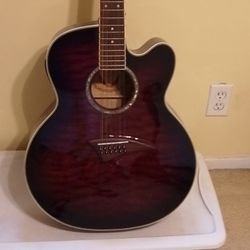 Stunning Dean Exotica 12-String Acoustic-Electric – Quilted Maple Tiger Eye