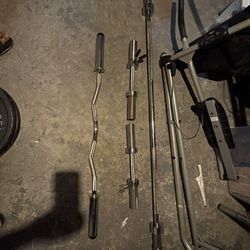 Barbell, Dumbbell Handle, and EZ Curl Bar