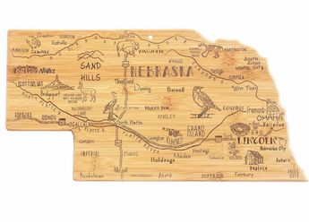 Nebraska State-Shaped Bamboo Cutting Board