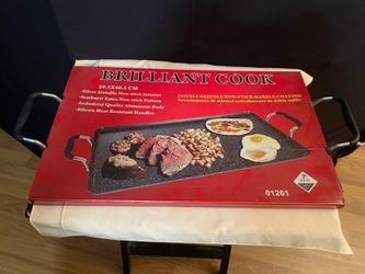 Brilliant Cook Double Griddle Marble Coating never used in box as is pick up deliver.