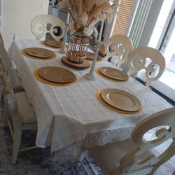 Marble Formal Dining Table Set 