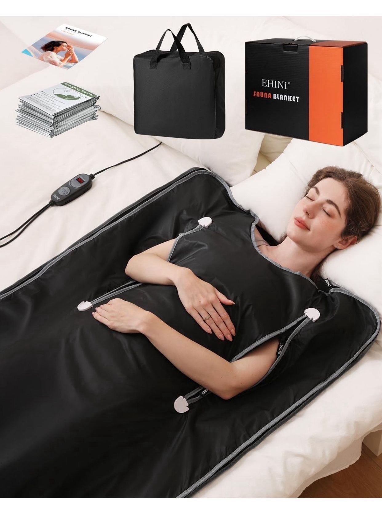 Infrared Sauna Blanket-Sauna Blanket for Home Use, Portable Design for Relaxation and Detoxification Highest 176℉, 20-60 Minutes Timer, 6 ft x 2.65 ft