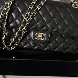 Chanel  Quilted Black Caviar Classic Double Flap