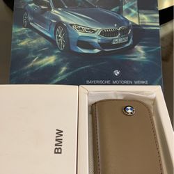 New BMW BROWN LEATHER KEY CASE