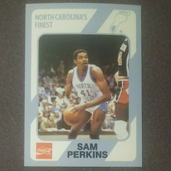 1989-90 Collegiate Sam Perkins North Carolina's Finest Tar Heels #34 Coca-Cola Basketball Card Vintage Collectible NCAA