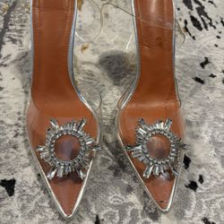 Silver Crystal Heels