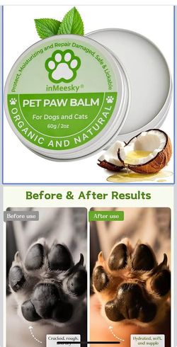New organic dog paw balm - coconut oil - vet recommended
