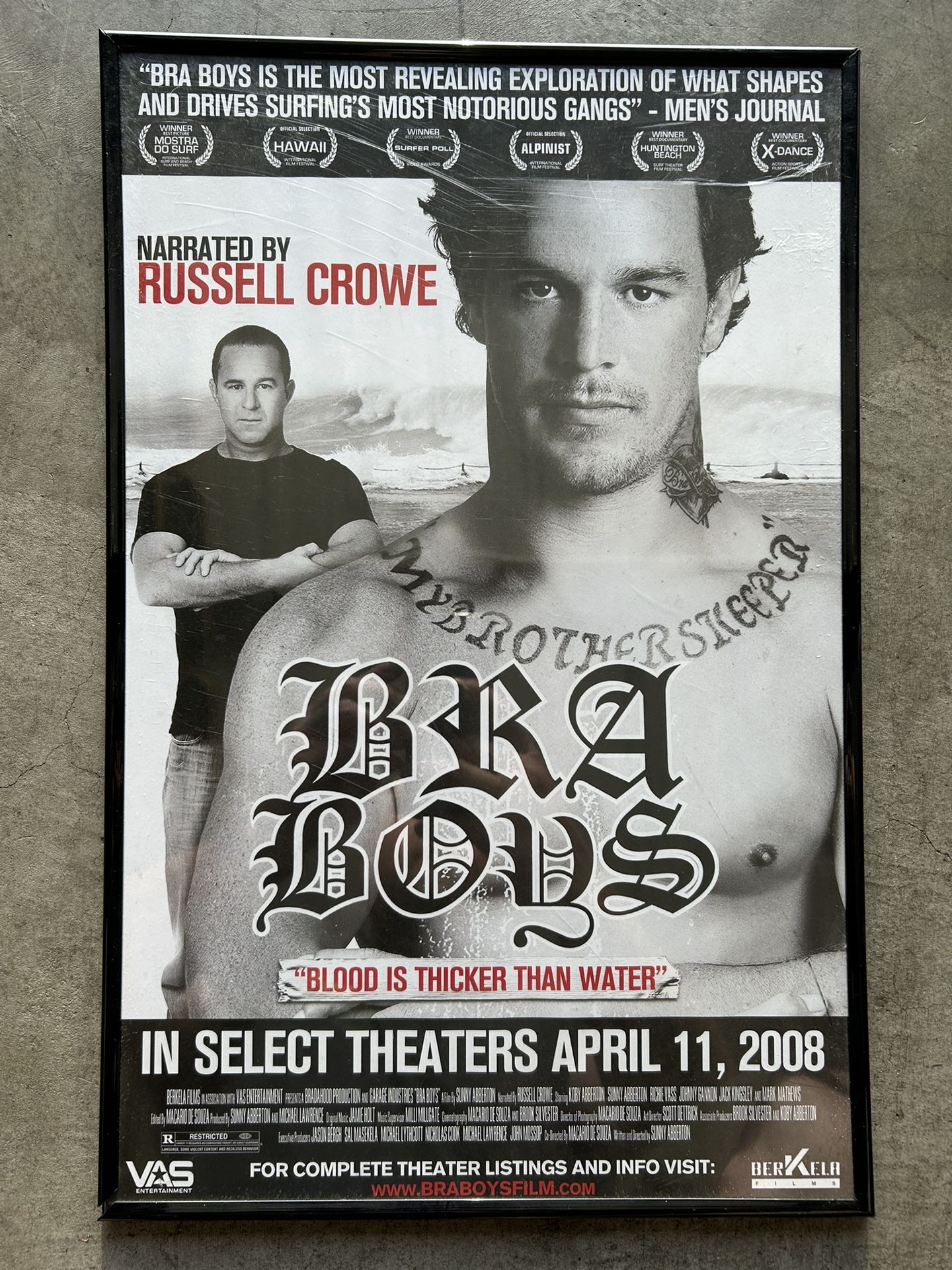 Bra Boys Framed Movie Poster (Surf Film Documentary)