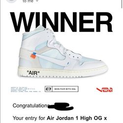 ✅Jordan 1 High V.A.A Virgil Archive Alaska off-white Size 9