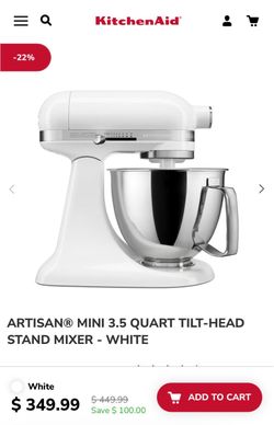 Kitchenaid Artisan Mini Matte White Stand Mixer Like New