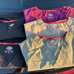 5 Dickies XXL Scrub Tops