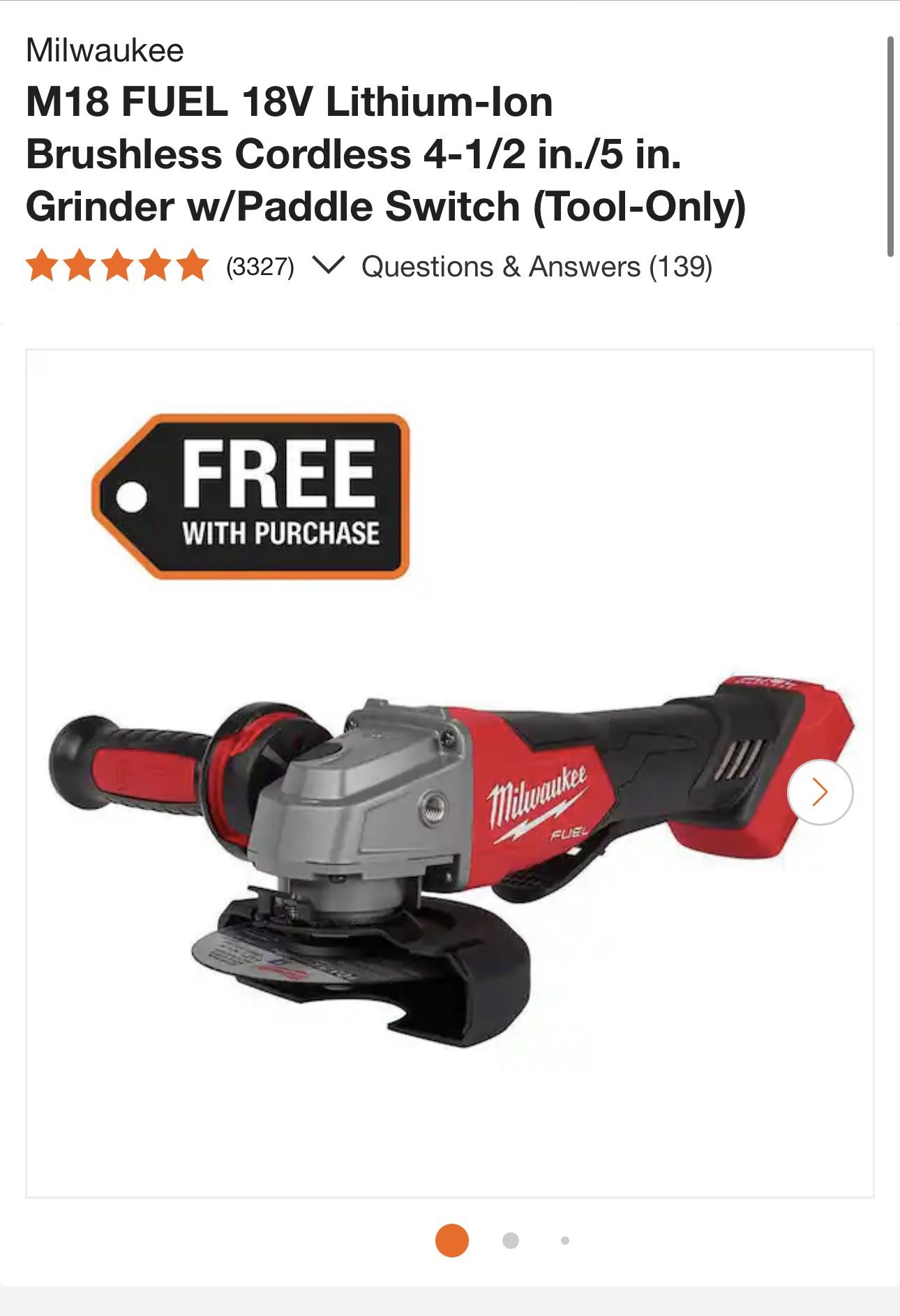 M18 Brushless Cordless 4 1/2 Inch Grinder