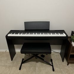 YAMAHA Digital Keyboard P-105 w/ Furniture Stand & Piano Bench