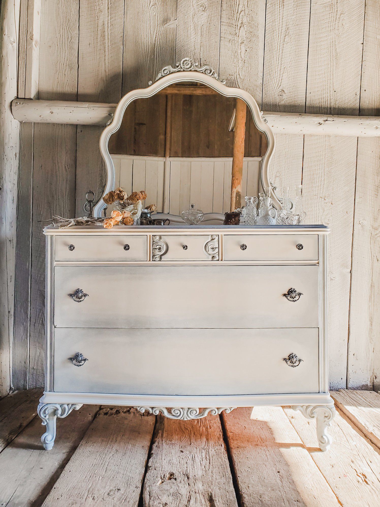 Antique Dresser With Mirror - French Dresser - Restoration
