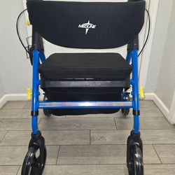 Medline Premium Empower Folding Mobility Rollator Walker with Memory Foam Seat