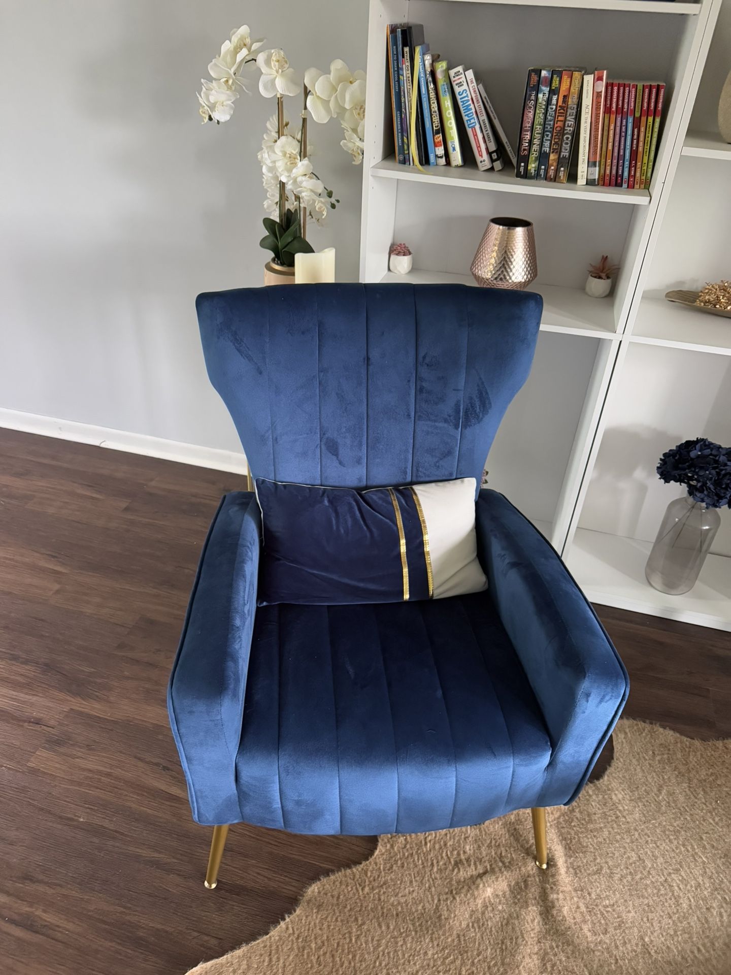 Royal Blue Velvety Chair Set (2)