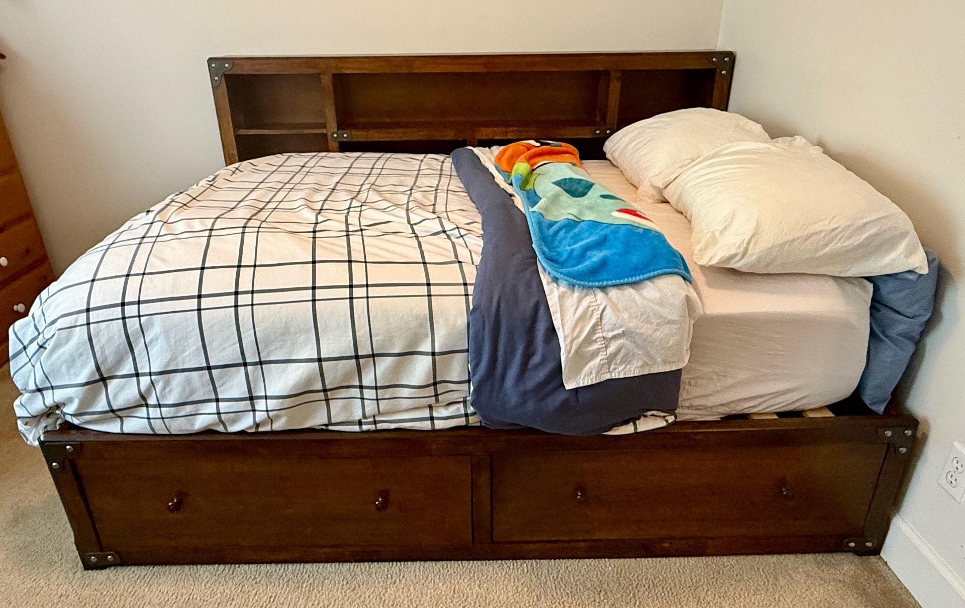 Bookcase Bed with Drawers & Mattress