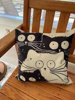 What’s New Pussy Cat Art Pillow Cover 17” Cat Lovers Gift