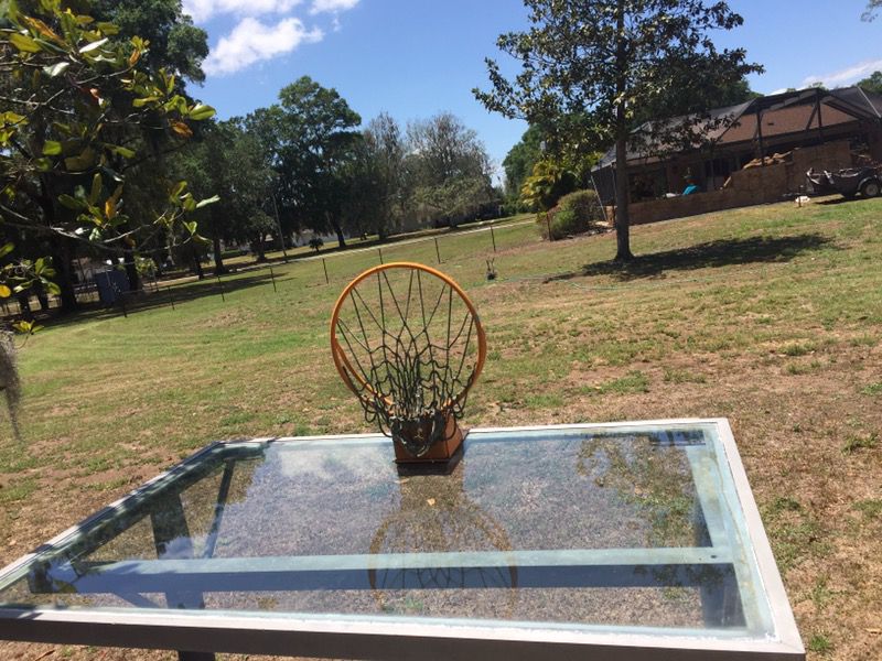 Outdoors basketball hoop