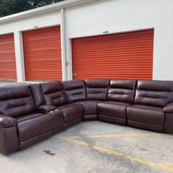 *Free Delivery* Leather Electric Recliner Sectional Couch