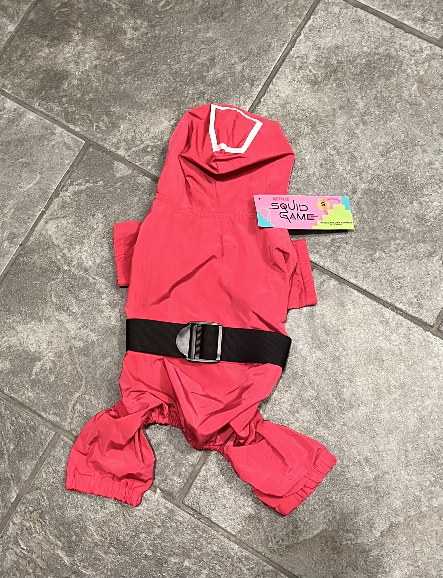 Small Pet Clothing- Netflix Squid Game “Masked Soldier Jumpsuit”. Brand New.
