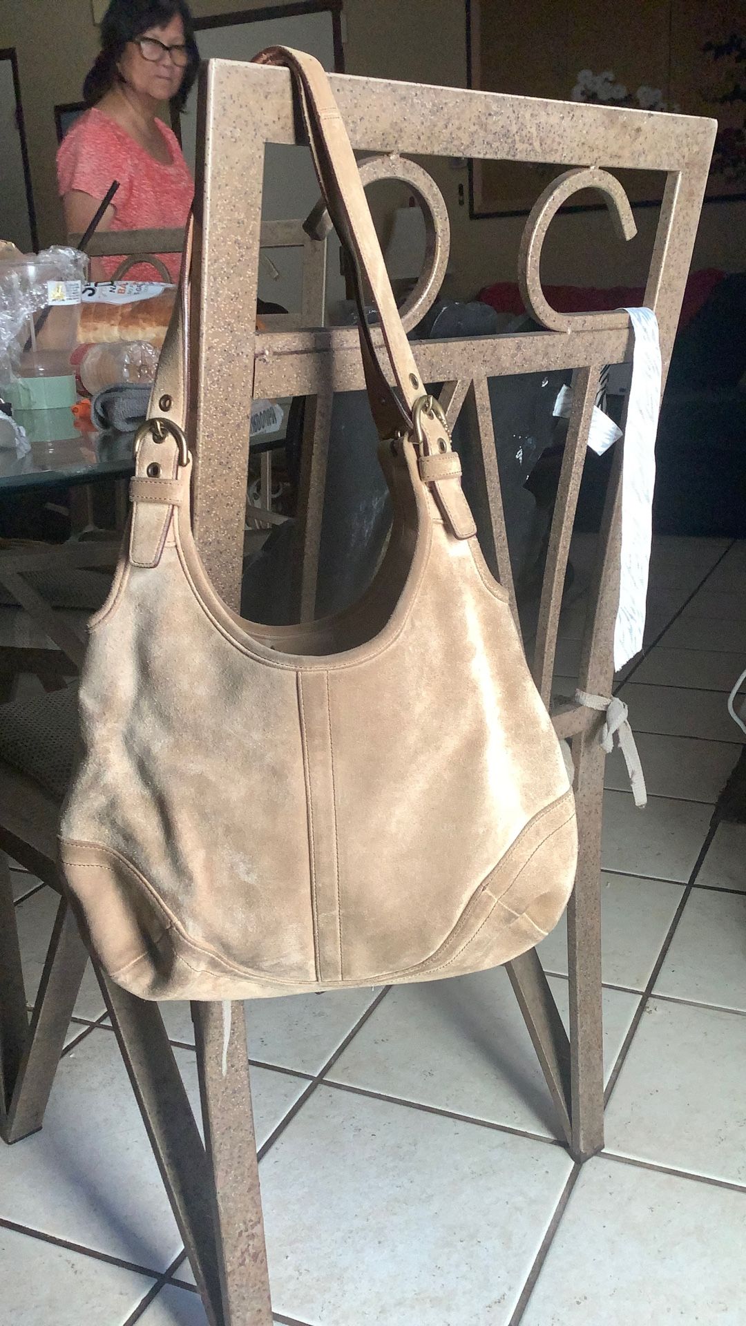 Vintage Coach Suede Hobo Bag