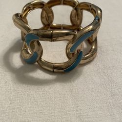 Turquoise & Gold Bangle Bracelet