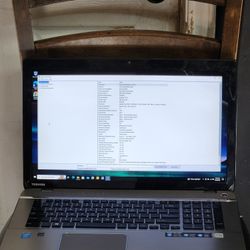 17"screen Toshiba Laptop Intel Core I7 Processor 16gb Ram Webcam Wifi HDMI Microsoft Office Installed 