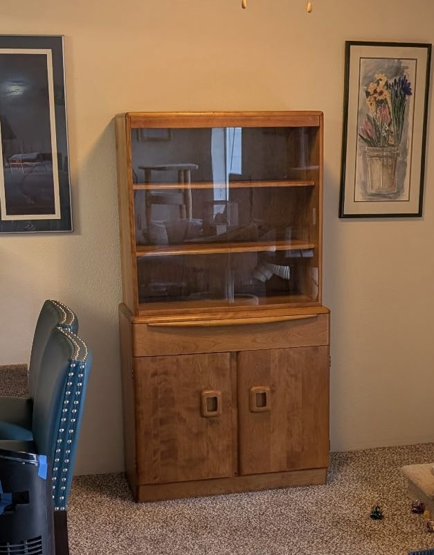 Vintage Mid-Century Modern Heywood Wakefield China Cabinet
